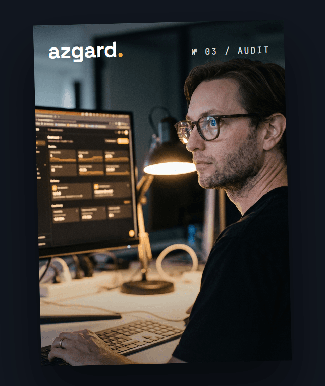AI Readiness Audit, product cover: Angus reviewing a business's systems at his desk