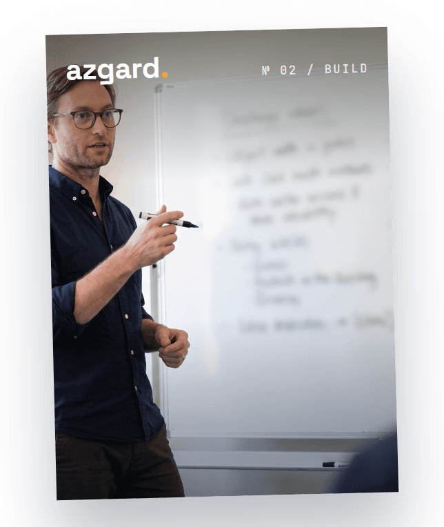 AI Company Brain Kickstart, product cover: Angus running a working session with a client team